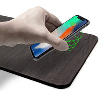 Wood Mouse Pad with Wireless Charging - Black