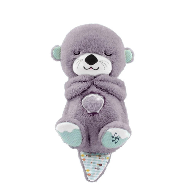 Interactive Plush Toy with Light and Music - Grey Otter