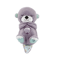 Interactive Plush Toy with Light and Music - Grey Otter