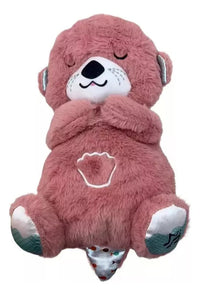 Interactive Plush Toy with Light and Music - Pink Otter