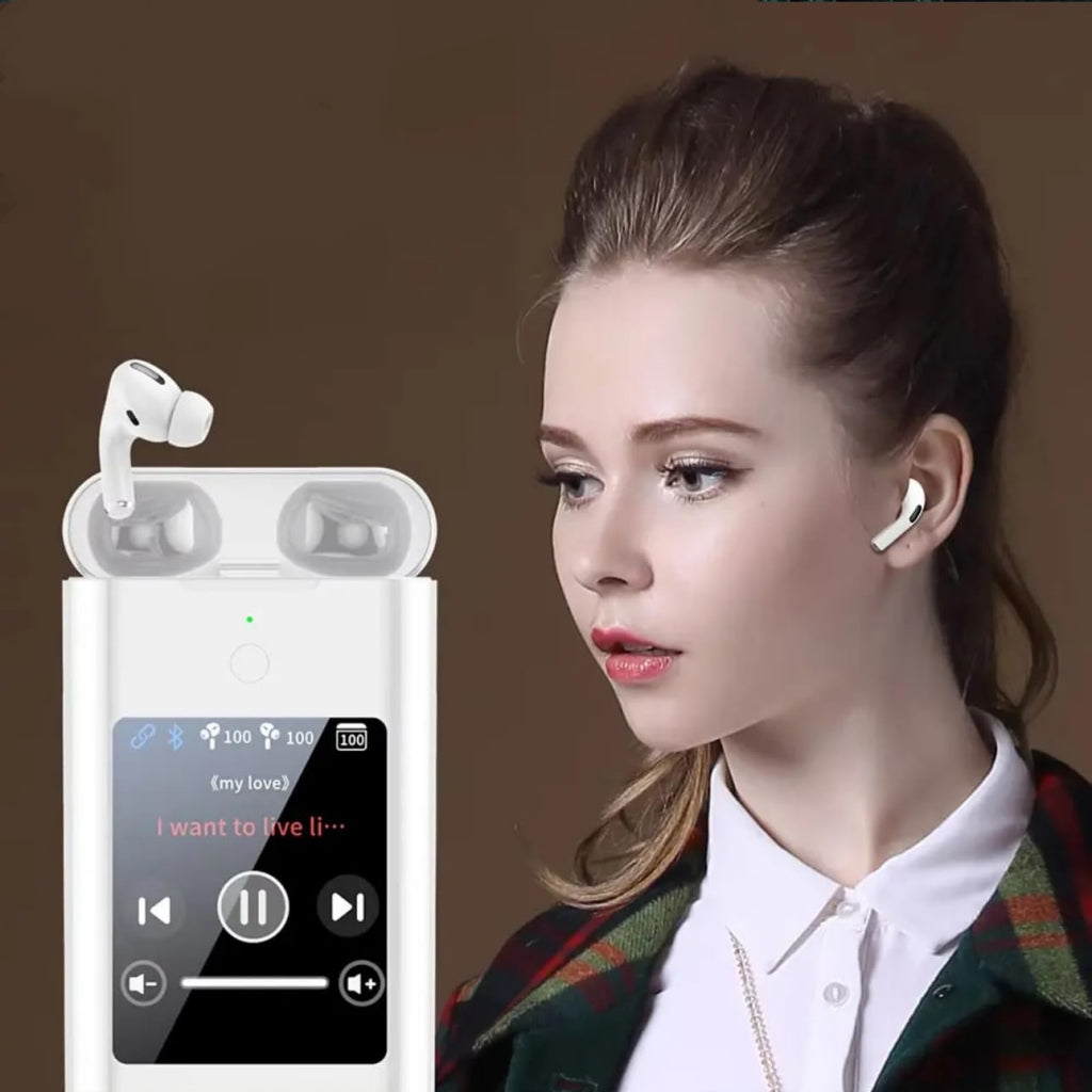 ONLIKE Bluetooth Headphones with Touch Screen and Powerbank - BLACK